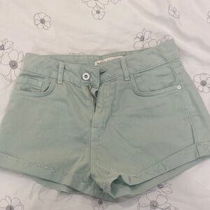 Mint Green Jean Shorts